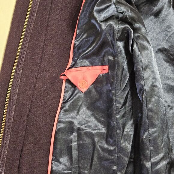 J‎ Crew Cocoon Coat Italian Stadium Cloth Nello Gori Wool Purple Size 0 - Picture 6 of 12